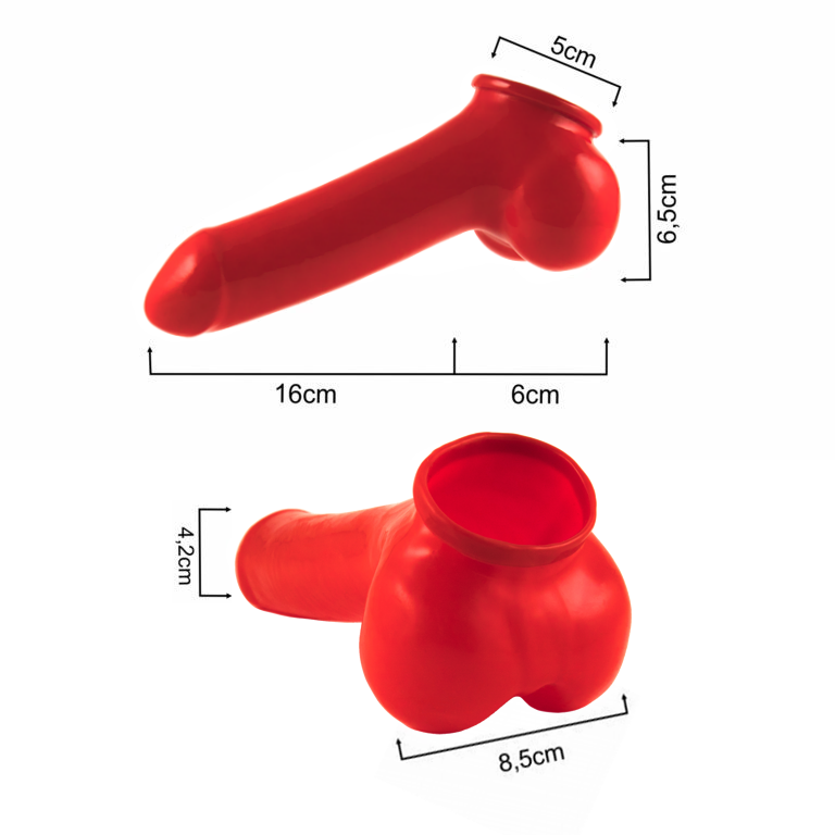 Toylie XL Latexpenishülle Rot Maße