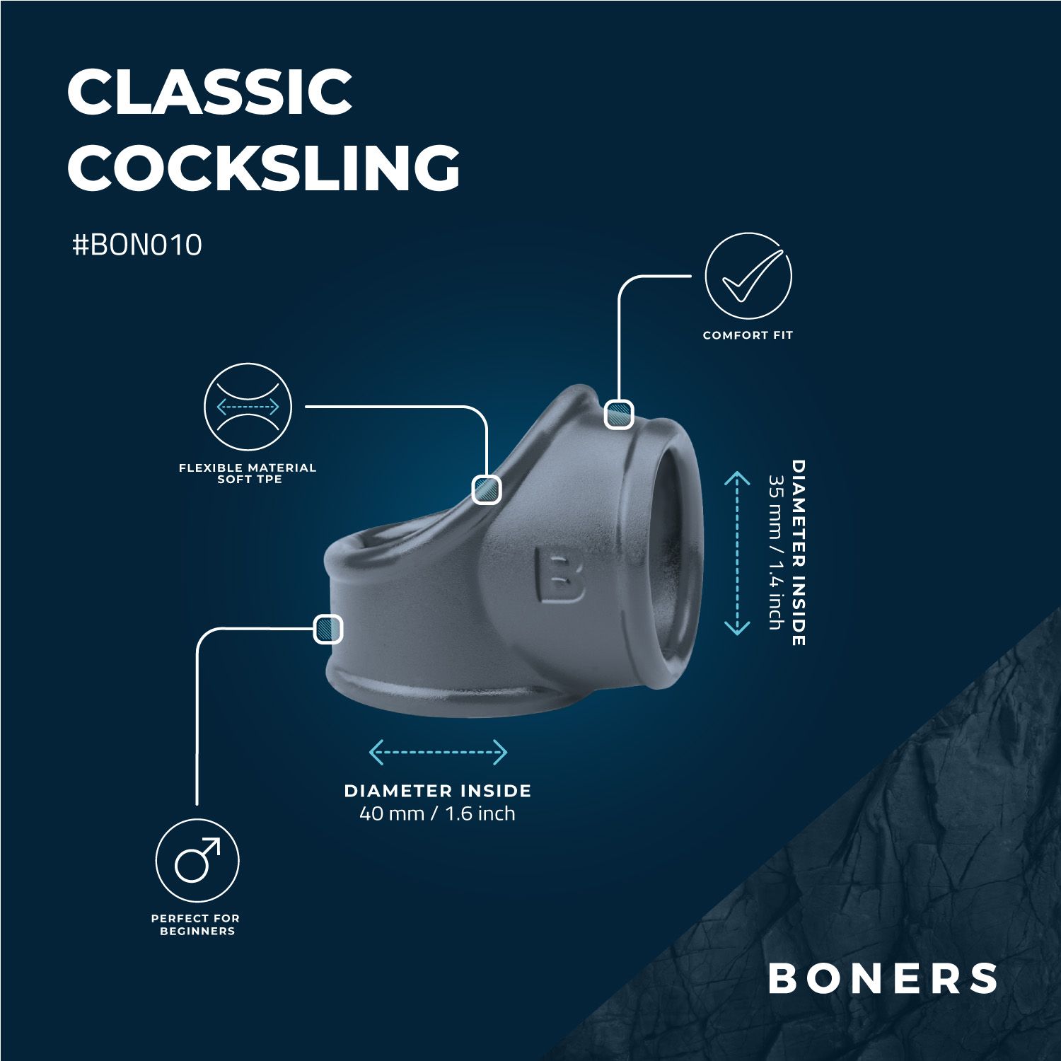 Boners Penis Sling – Grey