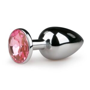 Butt Plug aus Metall mit rosa Kristall - S - Easytoys Anal Collection