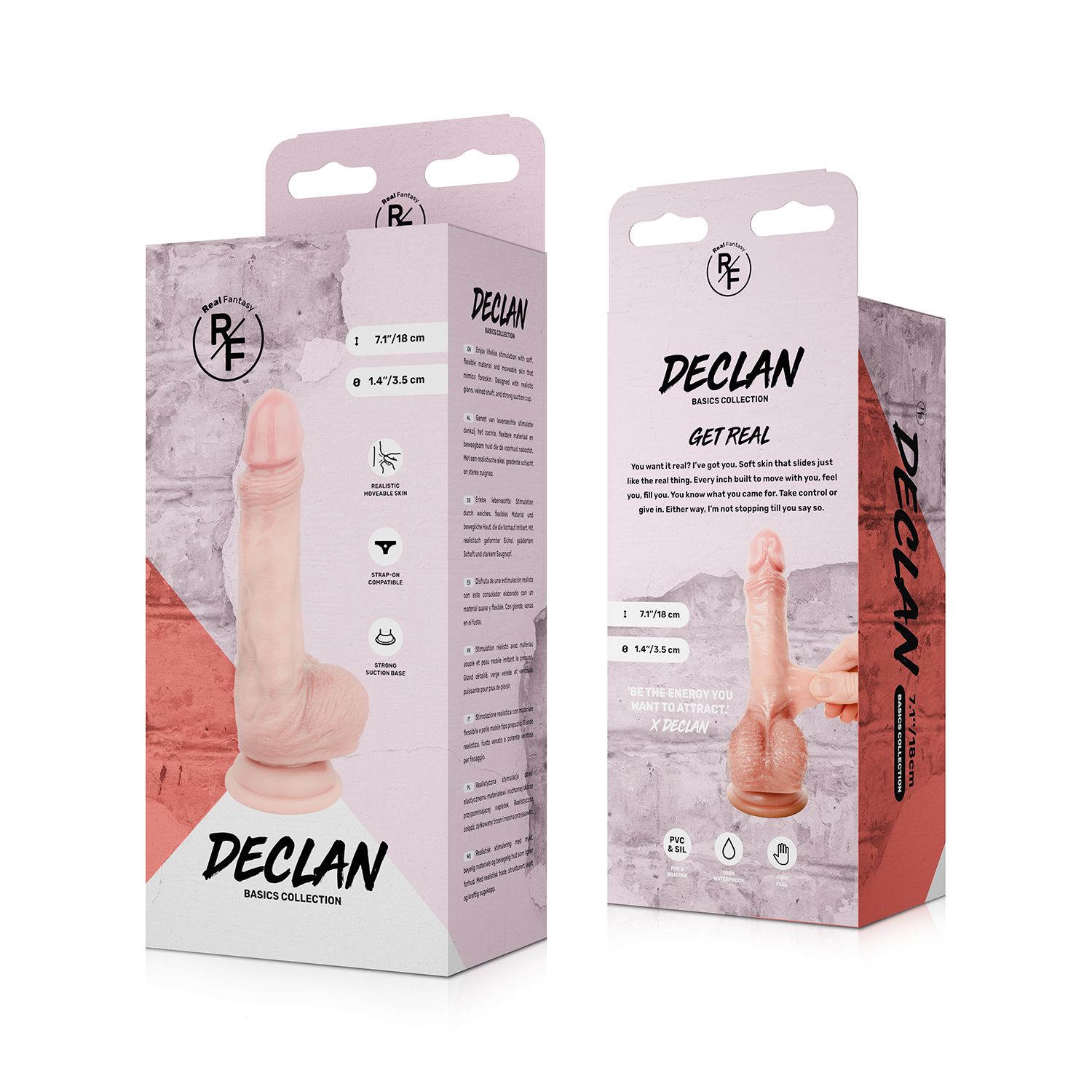 Declan Dildo mit beweglicher Vorhaut "Real Fantasy" - 18 cm