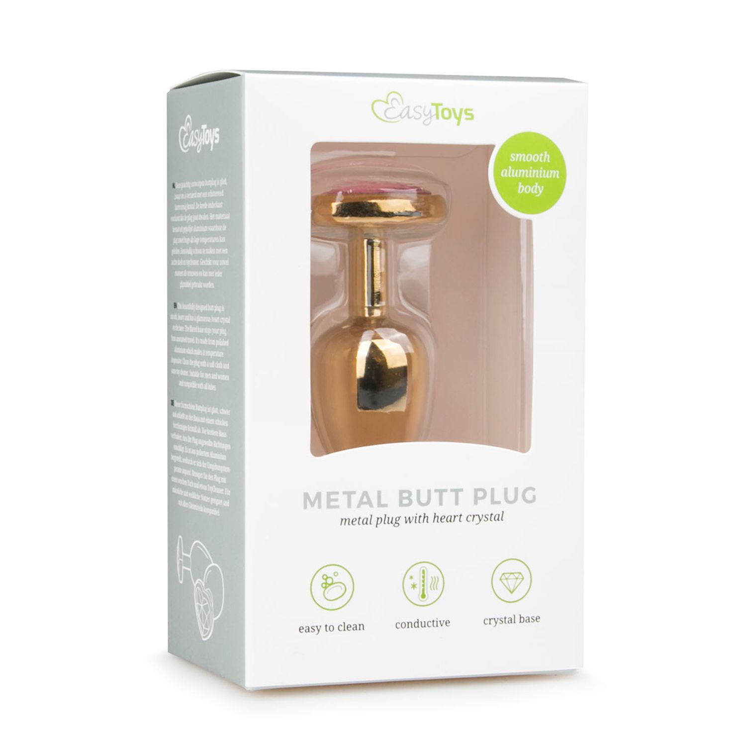 Small Metal Butt Plug with Pink Heart – Easytoys Anal Collection