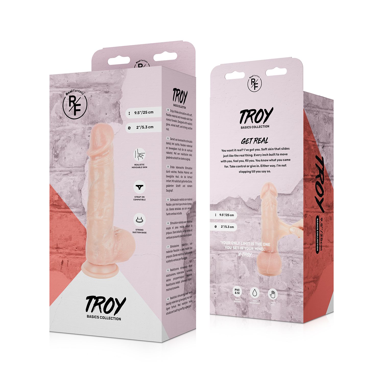 Troy Dildo with Movable Skin "Real Fantasy" – 25 cm