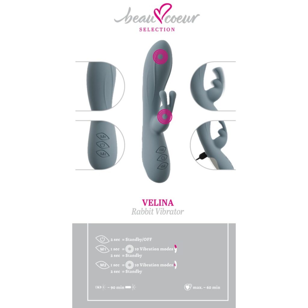 Rabbit Vibrator VELINA - beau coeur 54049750000_k