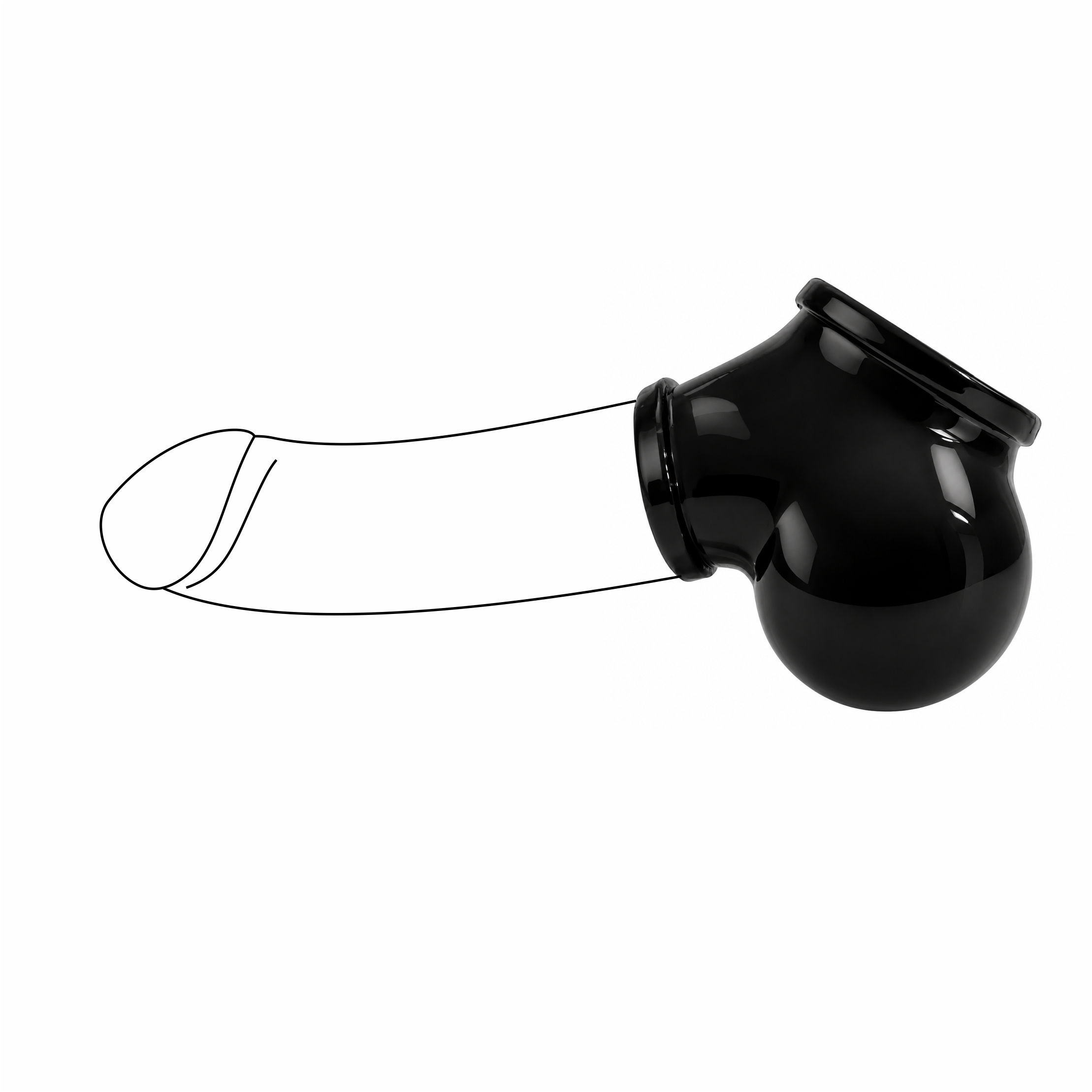 TOYLIE Latex-Penishülle BEN M mit integriertem Penisring - Schwarz