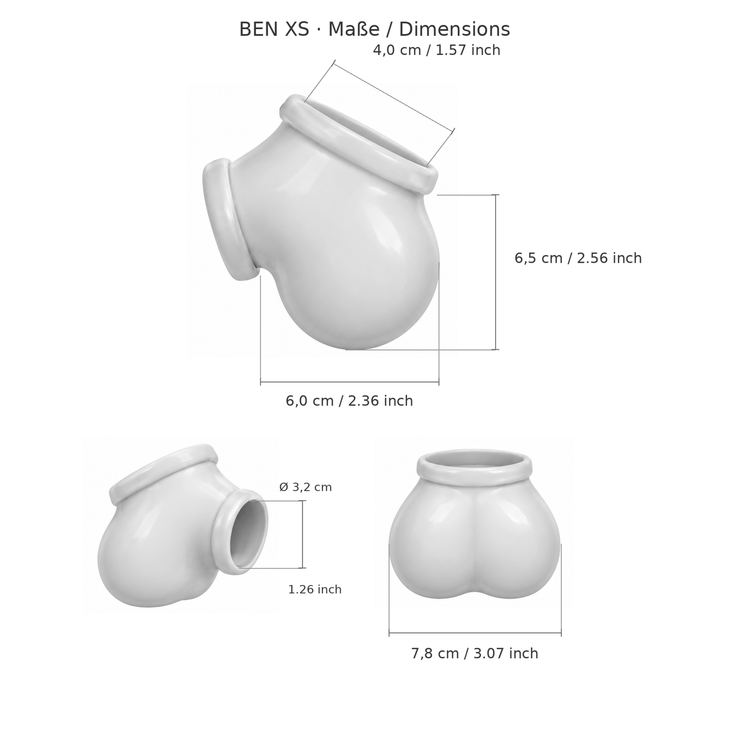 TOYLIE Latex-Penishülle BEN XS mit integriertem Penisring - Schwarz